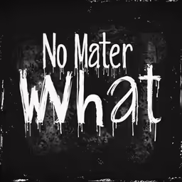 a black chalkboard with white spray painted the words, no matter what