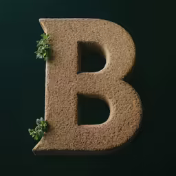 a stone sign with a plant in it