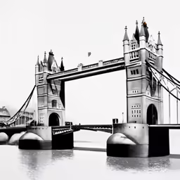 a black and white photo of the london bridge