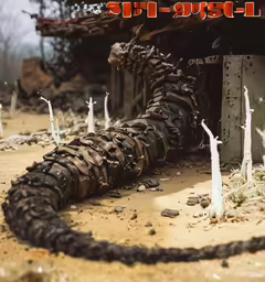 a group of sticks laying in the dirt