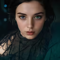 an artistic photograph of a woman with blue eyes