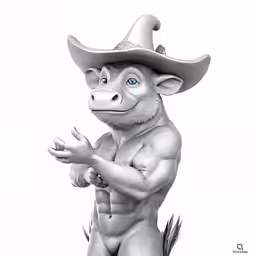 a small cartoon character standing up with his hands on his hips