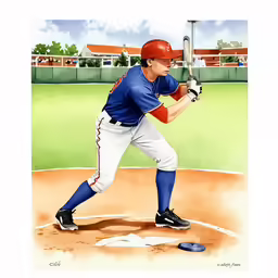 a cartoon depicts the famous red - haired baseball player