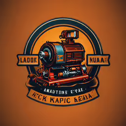 the steam engine logo for aquaine, an action film,an old timey style steam engine emblem