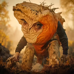 there is a man in a creature costume