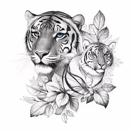 two tigers in the middle of leaves