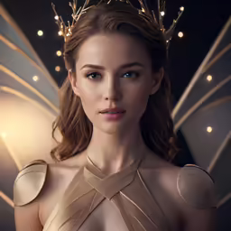 the female avatar has gold leaf hair on