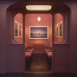 this is a doorway to a bathroom and a bathroom sink