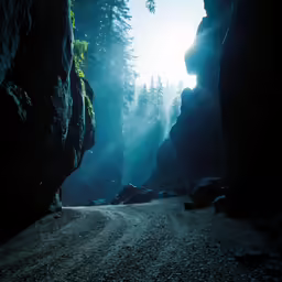 there is a light that is coming through a tunnel