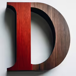 a wooden letter made out of wood