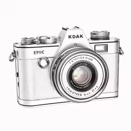 a camera with its lens attached to the back