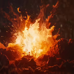 a fire has opened to the flames inside