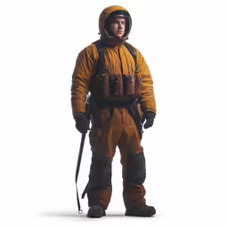 a person wearing ski equipment standing in the snow