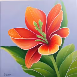 /tmp/FOOzN7XXB.jpg = an abstract painting of flowers on a blue background
,/tmp/FOOzN7XXB.jpg = this painting of a flower is in progress
,/tmp/FOOzN7XXB.jpg = the painting of an orange flower with green leaves on it
,/tmp/FOOzN7XXB.jpg = an oil painting of a flower on a blue background
,/tmp/FOOzN7XXB.jpg = painting - of a flower that looks like a red flower
,/tmp/FOOzN7XXB.jpg = an image of an orange flower on a blue background
,/tmp/FOOzN7XXB.jpg = a painting of an orange flower with green leaves

