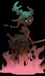 the character has been created using fire and flames