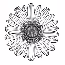 black and white illustration of an intricate flower with a spiraled filigree,an illustration of a large, black and white flower
