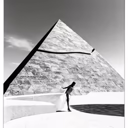 woman standing in front of a large building