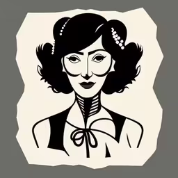 a woman in a retro dress holding a knife,an art deco poster of a woman in her early twenties