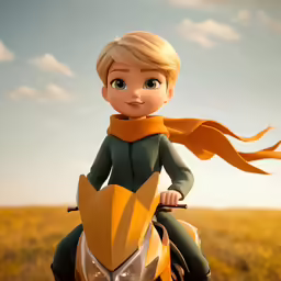 a little girl wearing green and orange sits on a horse
