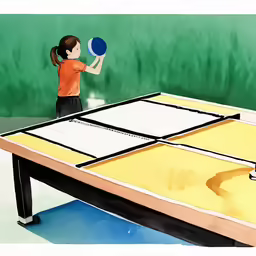 a person standing in front of a ping pong table