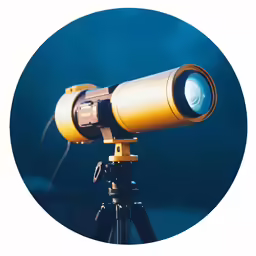 an image of a telescope and tripod with an instagramtion