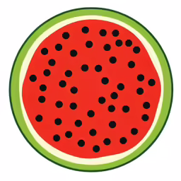a piece of red watermelon is cut in half