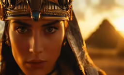 a beautiful egyptian woman with large golden makeup