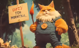 a very cute cat with some type of broom