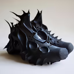 a black object sitting on top of a white surface