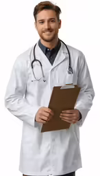 a doctor holding a clipboard