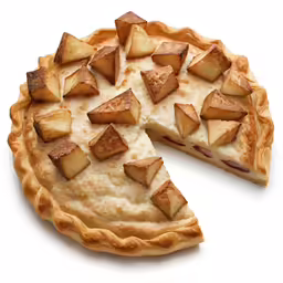 there is an odd shaped pie with two slices removed