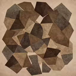 old stained paper with various shapes