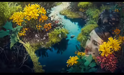 an image of the face and flowers surrounding it