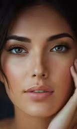 an asian woman with blue eyes and smoky make - up