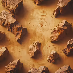 there are several rocks that have been left in the dirt