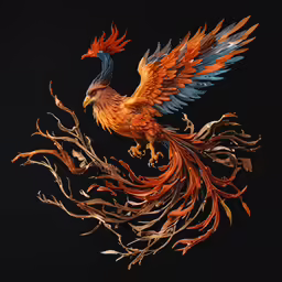 a fancy looking rooster standing on a branch