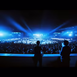 people in front of the stage in the dark