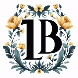 letter p with flower wreath around it