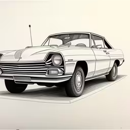 a drawing of a car is shown on a surface,a drawing of a car on a paper