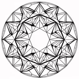a round shape that is black and white,the design of geometrics in an open space
