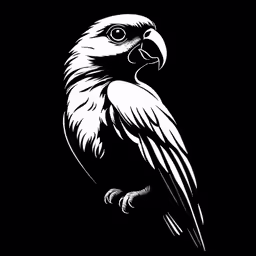 an icon of an exotic bird on a dark background
