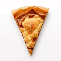 a piece of pizza on a white plate