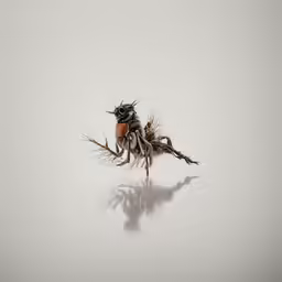 an animal running through a foggy field