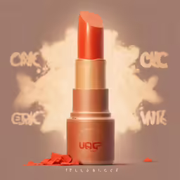 a lip stick laying next to an orange cloth