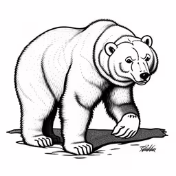 the bear is walking on grass coloring pages,the drawing shows a polar bear that walks on snow