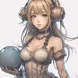 an anime girl in headphones, with her hands on her hips