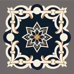 an art nouveau style flower ornament with a gray background