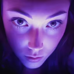 an artistic photo of a beautiful woman staring at the camera