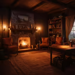 this living room is lit by the warm sun