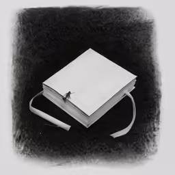 an old book with a paper mouse on top of it